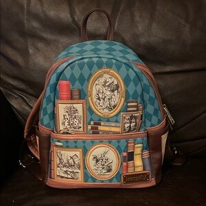 Loungefly Teal and Brown Literary Backpack